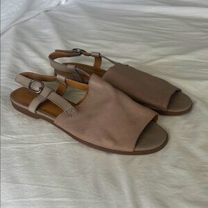 Lucky brand leather espadrilles sling back sandals flats